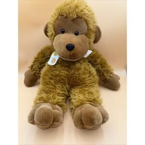 FAO Schwarz Fifth Avenue stuffed Monkey, Shaggy Brown, Plush toy Rare Collectibl